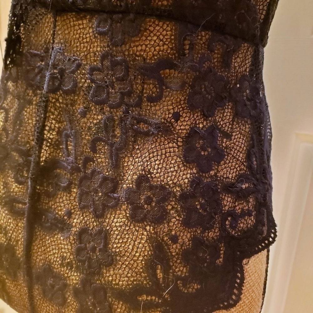 NWT Avid Love Women's Medium Black Deep V-Neck Lace Baby Doll Bodysuit Valentine - Picture 5 of 7